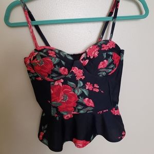 Albion peplum swim top